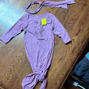 Gown with headband, bamboo material